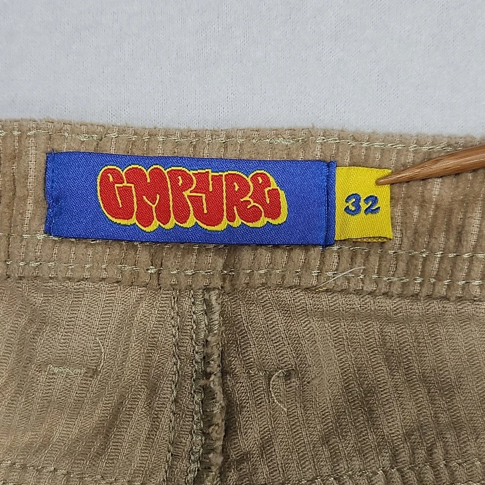 Empyre Relaxed Fit Corduroy Pants Mens 32 Tan Skater Streetwear Baggy Straight